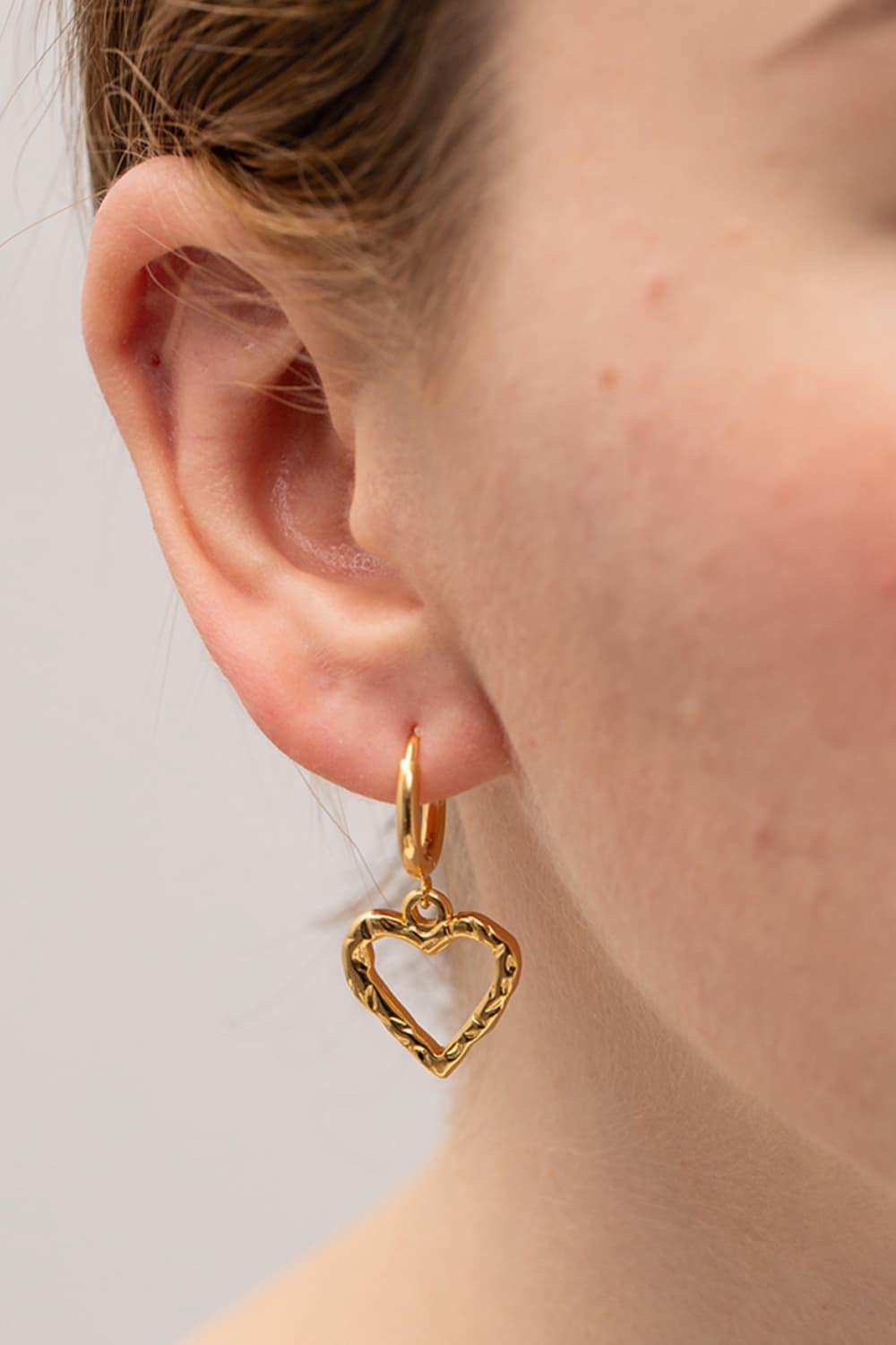 Heart Stainless Steel Drop Earrings - Trendsi - Flyclothing LLC