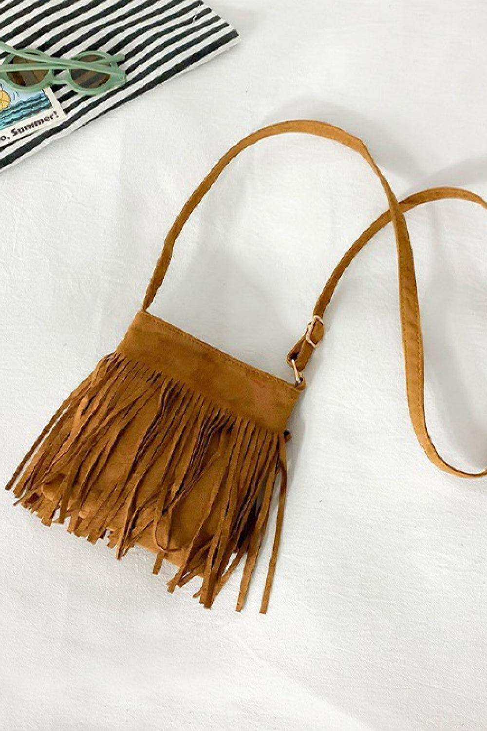 PU Leather Crossbody Bag with Fringe - Trendsi - Flyclothing LLC