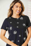 Double Take Dandelion Print Round Neck T-Shirt - Trendsi - Flyclothing LLC