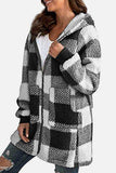 Double Take Full Size Plaid Long Sleeve Hooded Coat - Trendsi - Flyclothing LLC