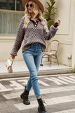 Striped Collared Neck Buttoned Pullover Sweater - Trendsi - Flyclothing LLC