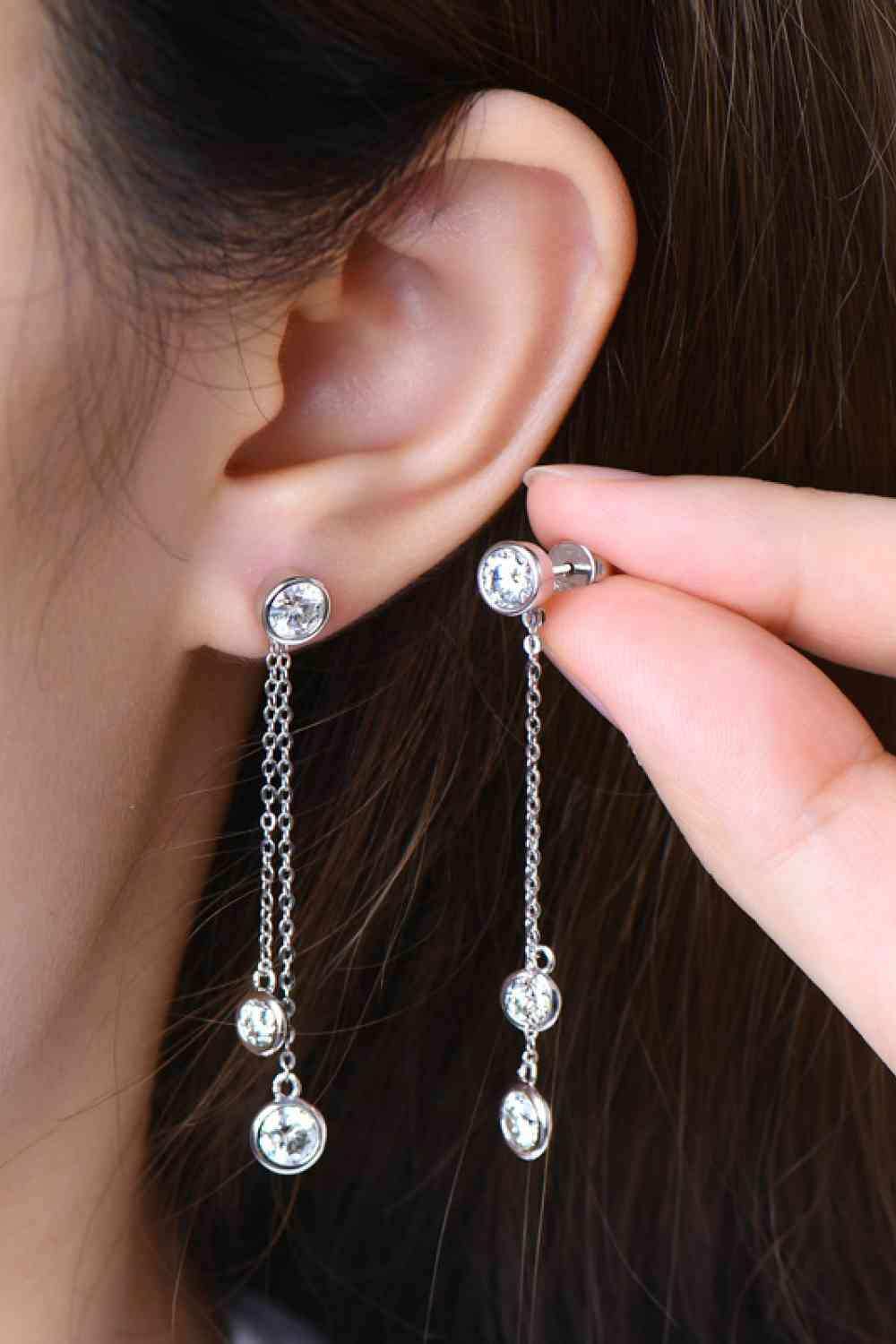 2.6 Carat Moissanite 925 Sterling Silver Earrings - Trendsi - Flyclothing LLC
