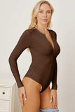 Zip Up Long Sleeve Bodysuit - Trendsi - Flyclothing LLC