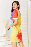 Double Take Tie-Dye V-Neck Twisted Dress - Trendsi - Flyclothing LLC