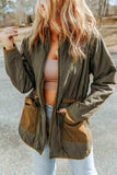 Drawstring Waist Zip-Up Jacket - Trendsi - Flyclothing LLC