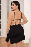 Lace Trim Backless Spaghetti Strap Night Dress - Trendsi - Flyclothing LLC