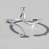 Cat Shape 925 Sterling Silver Ring - Trendsi - Flyclothing LLC