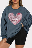 Plus Size Heart Sequin Round Neck Sweatshirt - Trendsi - Flyclothing LLC