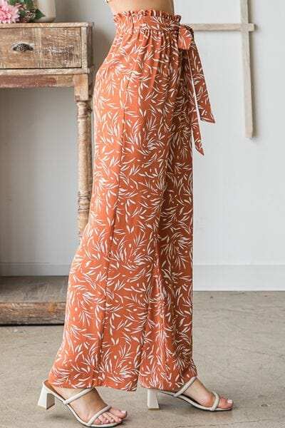 Heimish Full Size Printed Tied Straight Casual Pants - Trendsi - Flyclothing LLC