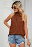 Gathered Detail Tied Sleeveless Top - Trendsi - Flyclothing LLC