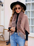 Open Front Fringe Hem Poncho - Trendsi - Flyclothing LLC