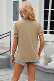 Round Neck Flounce Sleeve T-Shirt - Trendsi - Flyclothing LLC