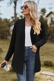 Textured Open Front Long Sleeve Cardigan - Trendsi - Flyclothing LLC