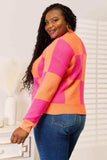 Woven Right Checkered V-Neck Dropped Shoulder Cardigan - Trendsi - Flyclothing LLC