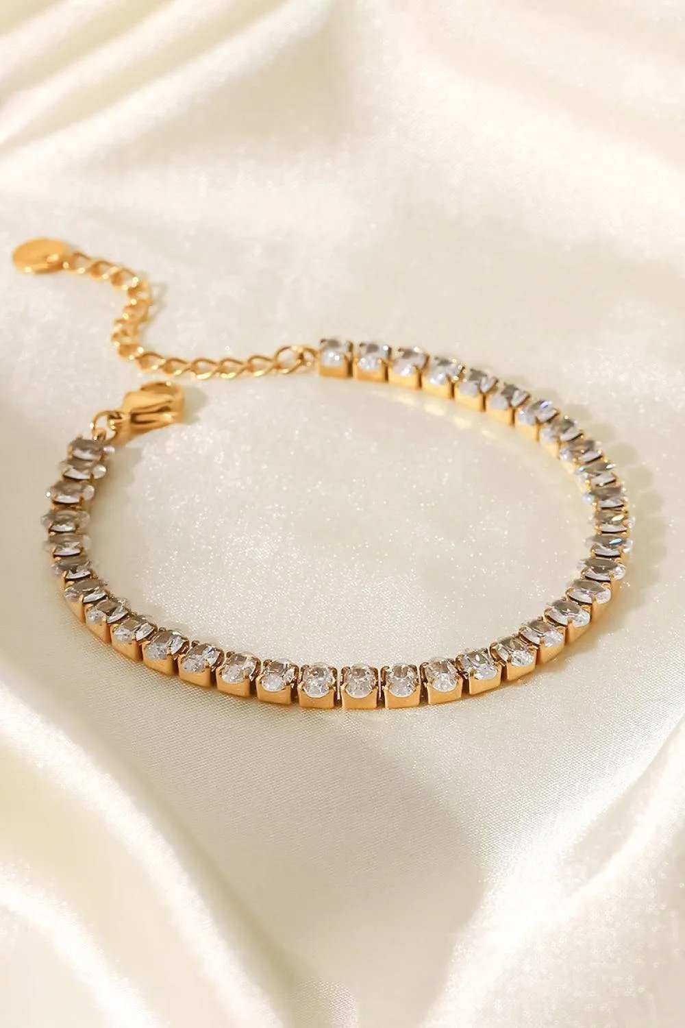 Inlaid Zircon 18K Gold Plated Bracelet - Trendsi - Flyclothing LLC