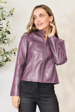 Mock Neck Zip Up Jacket - Trendsi - Flyclothing LLC
