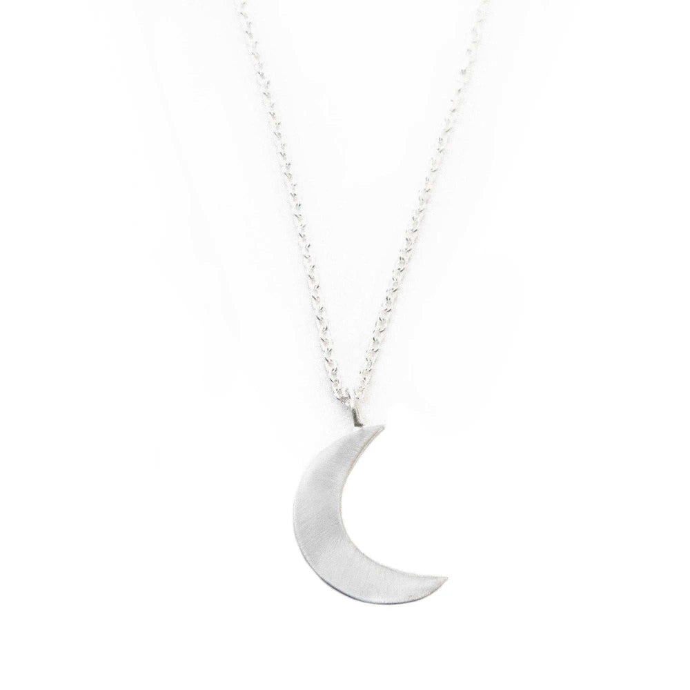 Silverpolished Crescent Moon Necklace - Asha Handicrafts - Flyclothing LLC