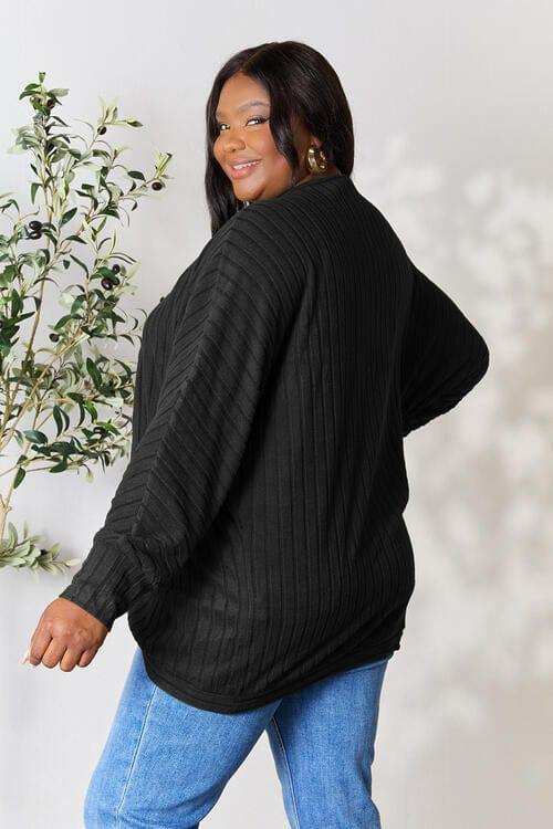 Basic Bae Full Size Ribbed Cocoon Cardigan - Trendsi - Flyclothing LLC