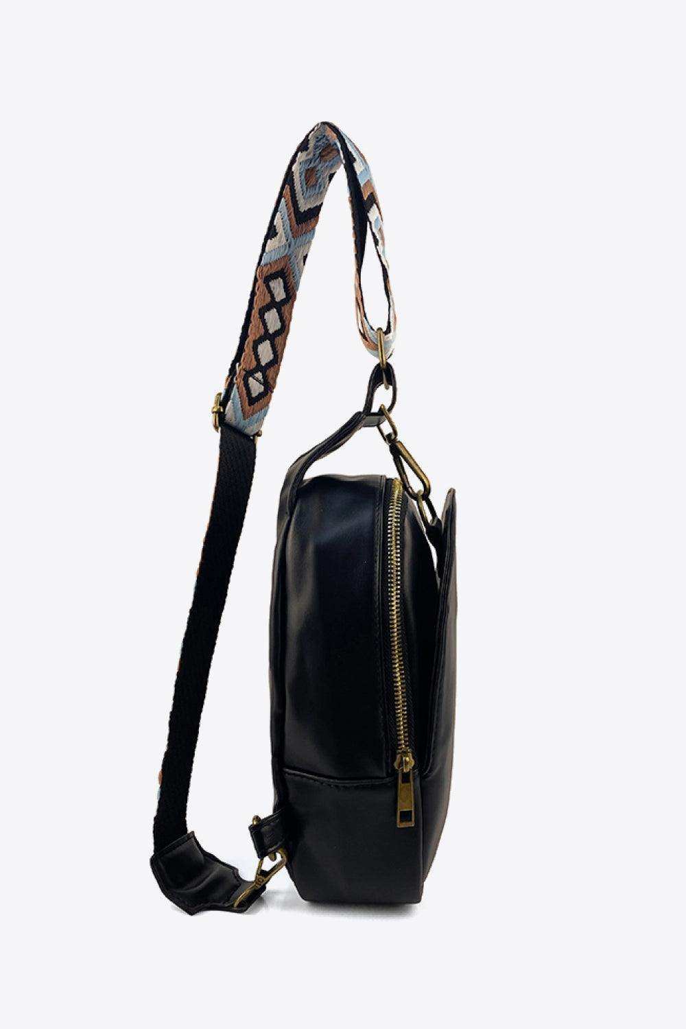 Adjustable Strap PU Leather Sling Bag - Trendsi - Flyclothing LLC