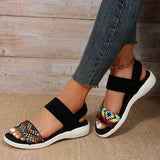 PU Leather Open Toe Low Heel Sandals - Trendsi - Flyclothing LLC