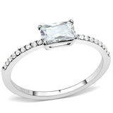 Alamode High polished (no plating) Stainless Steel Ring with Cubic in Clear - Alamode - Flyclothing LLC