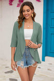 Half Sleeve Open Front Cardigan - Trendsi - Flyclothing LLC