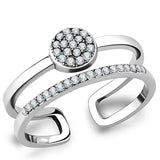 Alamode High polished (no plating) Stainless Steel Ring with AAA Grade CZ in Clear - Alamode - Flyclothing LLC