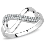 Alamode High polished (no plating) Stainless Steel Ring with AAA Grade CZ in Clear - Alamode - Flyclothing LLC