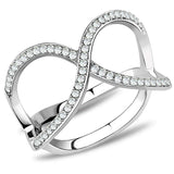 Alamode High polished (no plating) Stainless Steel Ring with AAA Grade CZ in Clear - Alamode - Flyclothing LLC