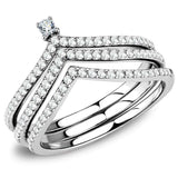 Alamode High polished (no plating) Stainless Steel Ring with AAA Grade CZ in Clear - Alamode - Flyclothing LLC