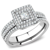 Alamode High polished (no plating) Stainless Steel Ring with AAA Grade CZ in Clear - Alamode - Flyclothing LLC