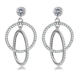 Alamode High polished (no plating) Stainless Steel Earrings with AAA Grade CZ in Clear - Alamode - Flyclothing LLC