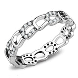 Alamode High polished (no plating) Stainless Steel Ring with AAA Grade CZ in Clear - Alamode - Flyclothing LLC