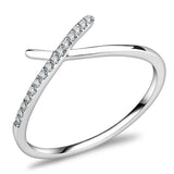 Alamode High polished (no plating) Stainless Steel Ring with AAA Grade CZ in Clear - Alamode - Flyclothing LLC
