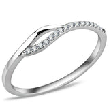 Alamode High polished (no plating) Stainless Steel Ring with AAA Grade CZ in Clear - Alamode - Flyclothing LLC