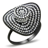 Alamode IP Black(Ion Plating) Stainless Steel Ring with AAA Grade CZ in Clear - Alamode - Flyclothing LLC