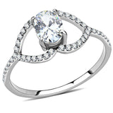 Alamode High polished (no plating) Stainless Steel Ring with AAA Grade CZ in Clear - Alamode - Flyclothing LLC