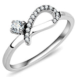 Alamode High polished (no plating) Stainless Steel Ring with AAA Grade CZ in Clear - Alamode - Flyclothing LLC