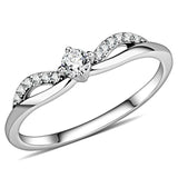 Alamode High polished (no plating) Stainless Steel Ring with AAA Grade CZ in Clear - Alamode - Flyclothing LLC