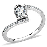 Alamode High polished (no plating) Stainless Steel Ring with AAA Grade CZ in Clear - Alamode - Flyclothing LLC