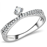 Alamode High polished (no plating) Stainless Steel Ring with AAA Grade CZ in Clear - Alamode - Flyclothing LLC
