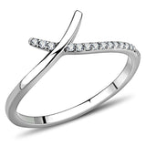 Alamode High polished (no plating) Stainless Steel Ring with AAA Grade CZ in Clear - Alamode - Flyclothing LLC
