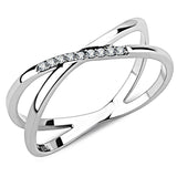 Alamode High polished (no plating) Stainless Steel Ring with AAA Grade CZ in Clear - Alamode - Flyclothing LLC