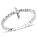 Alamode High polished (no plating) Stainless Steel Ring with AAA Grade CZ in Clear - Alamode - Flyclothing LLC