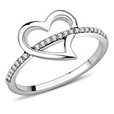 Alamode High polished (no plating) Stainless Steel Ring with AAA Grade CZ in Clear - Alamode - Flyclothing LLC