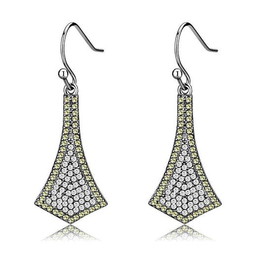 Alamode High polished (no plating) Stainless Steel Earrings with AAA Grade CZ in Topaz - Alamode - Flyclothing LLC