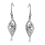 Alamode High polished (no plating) Stainless Steel Earrings with AAA Grade CZ in Clear - Alamode - Flyclothing LLC