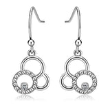 Alamode High polished (no plating) Stainless Steel Earrings with AAA Grade CZ in Clear - Alamode - Flyclothing LLC