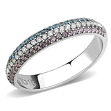Alamode High polished (no plating) Stainless Steel Ring with AAA Grade CZ in Multi Color - Alamode - Flyclothing LLC