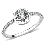 Alamode High polished (no plating) Stainless Steel Ring with AAA Grade CZ in Clear - Alamode - Flyclothing LLC